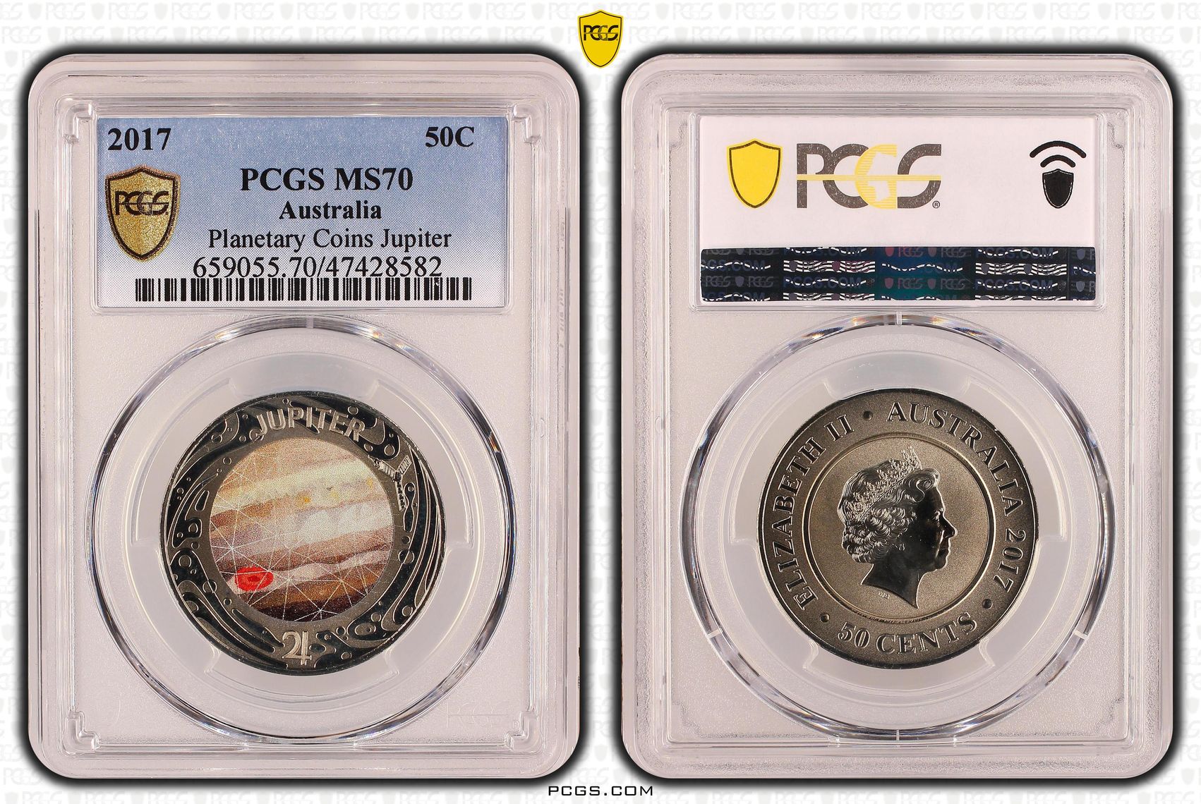 Planetary Coins Jupiter, Fifty Cent, 2017, PCGS MS 70