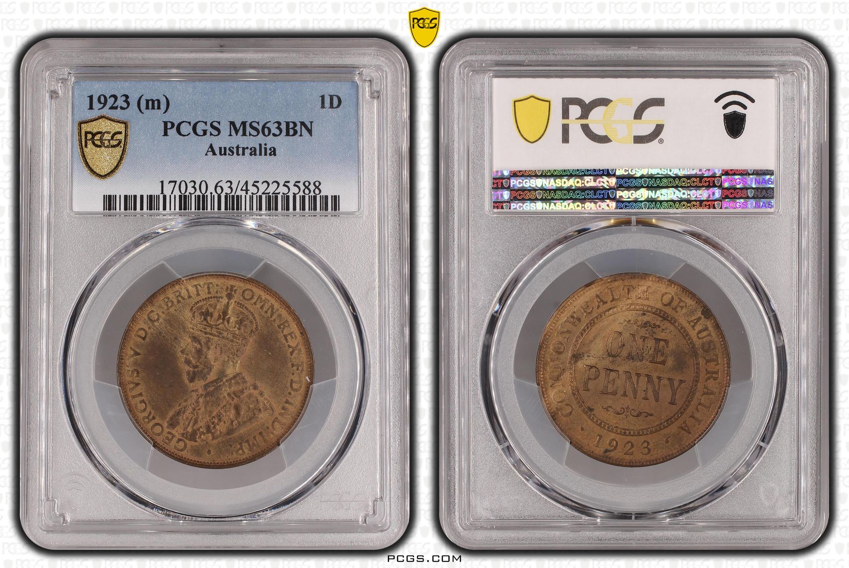 1923 Australia Penny PCGS - MS63BN -588