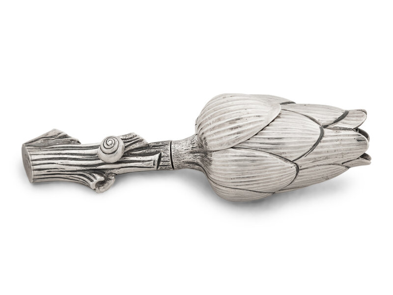 An Italian Silver Artichoke-Form Pepper Mill