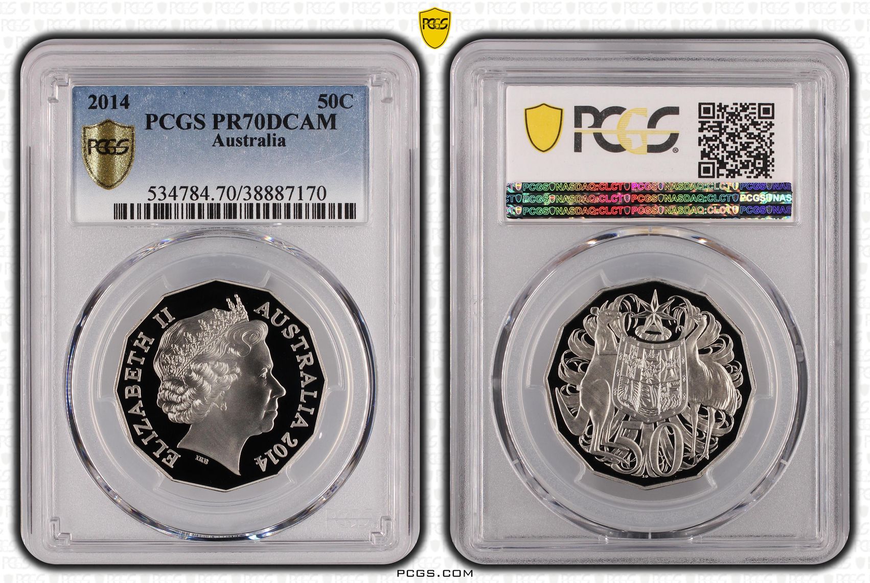 321 · 2014 Australia Fifty Cent, 50c Proof PCGS - PR70DCAM POP 50/0 -170