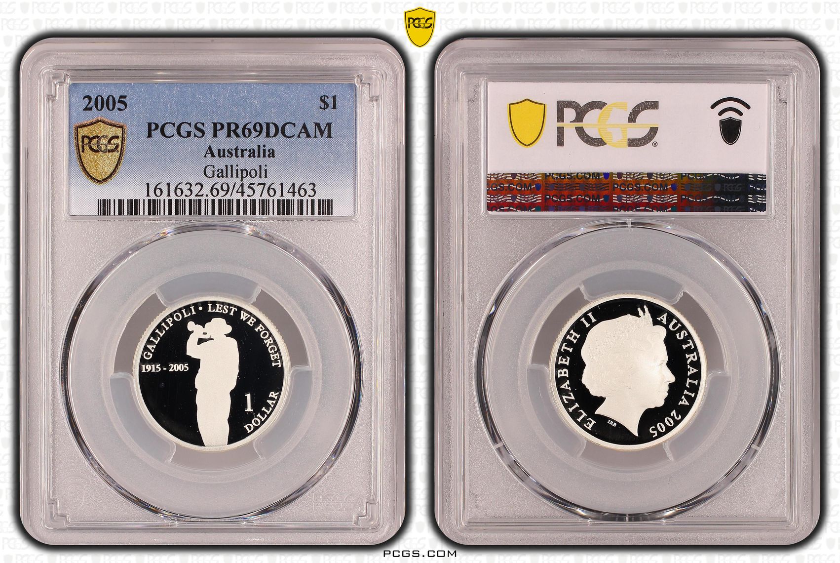 Elizabeth II, Gallipoli, One Dollar, 2005, PCGS PR 69DCAM
