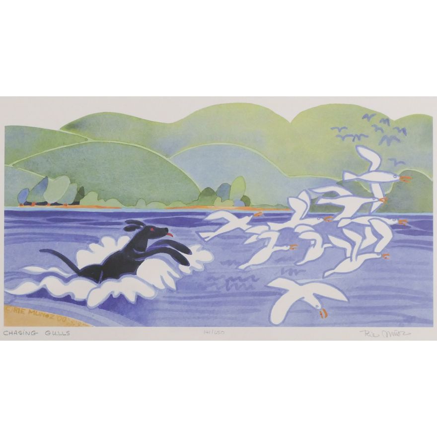 Rie Munoz ''Chasing Gulls'' 2000 Signed Print 10'' x 16'' Sheet.