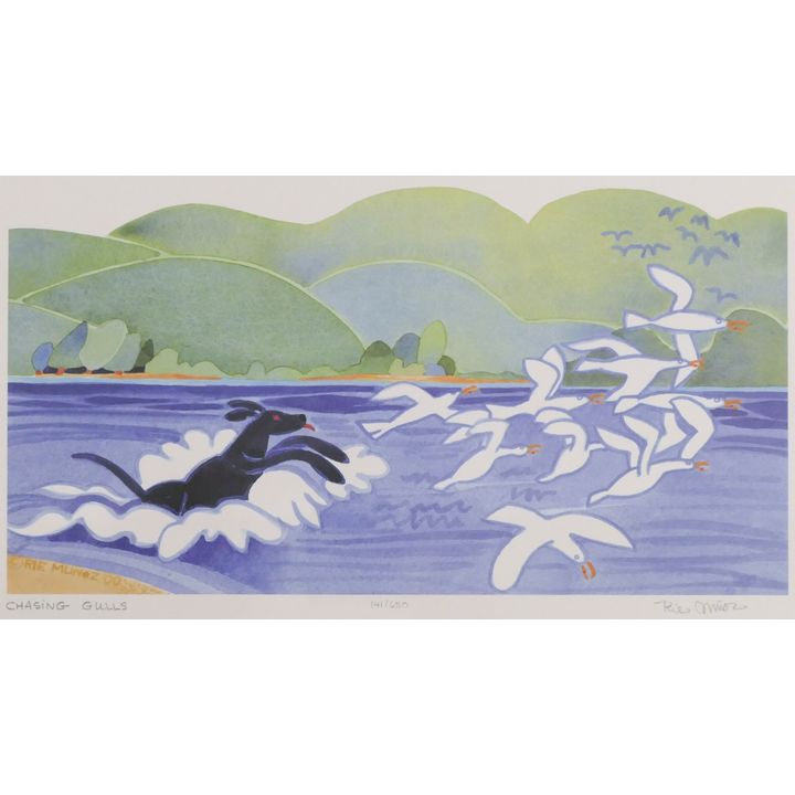 Rie Munoz ''Chasing Gulls'' 2000 Signed Print 10'' x 16'' Sheet.