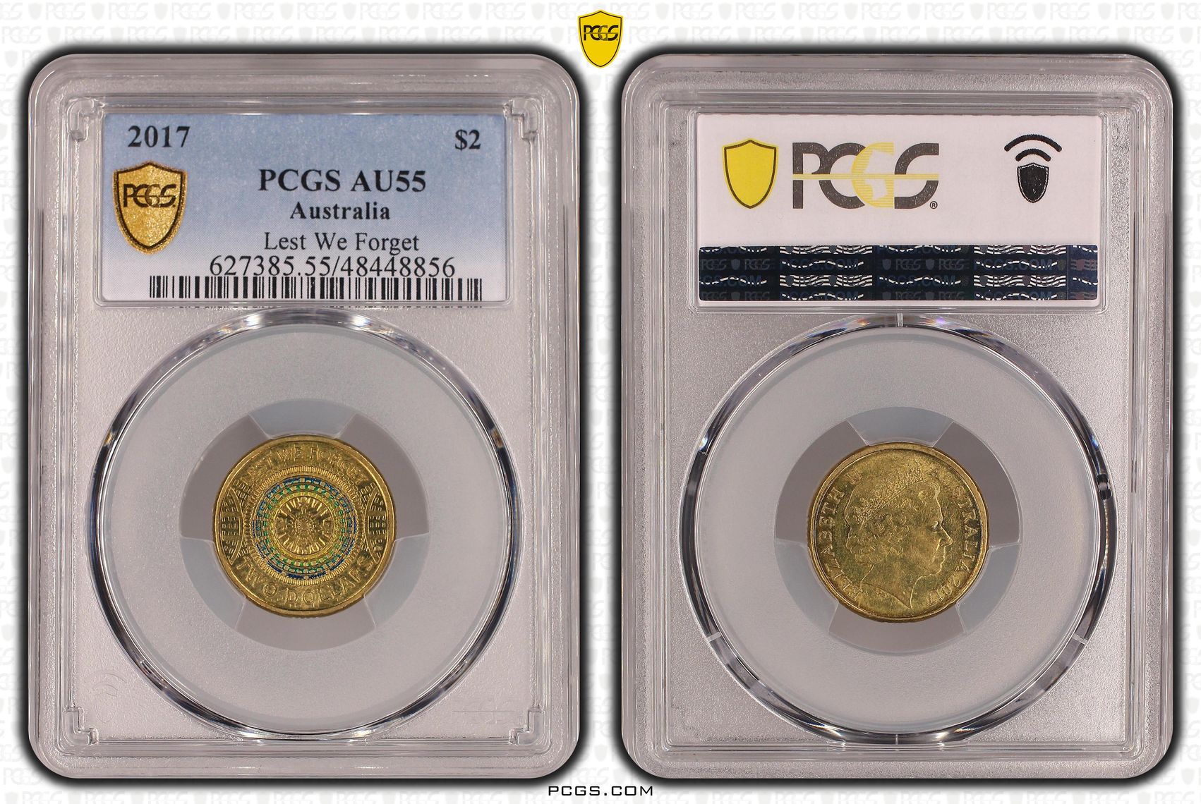 Elizabeth II, Lest We Forget, Two Dollar, 2017, PCGS AU55