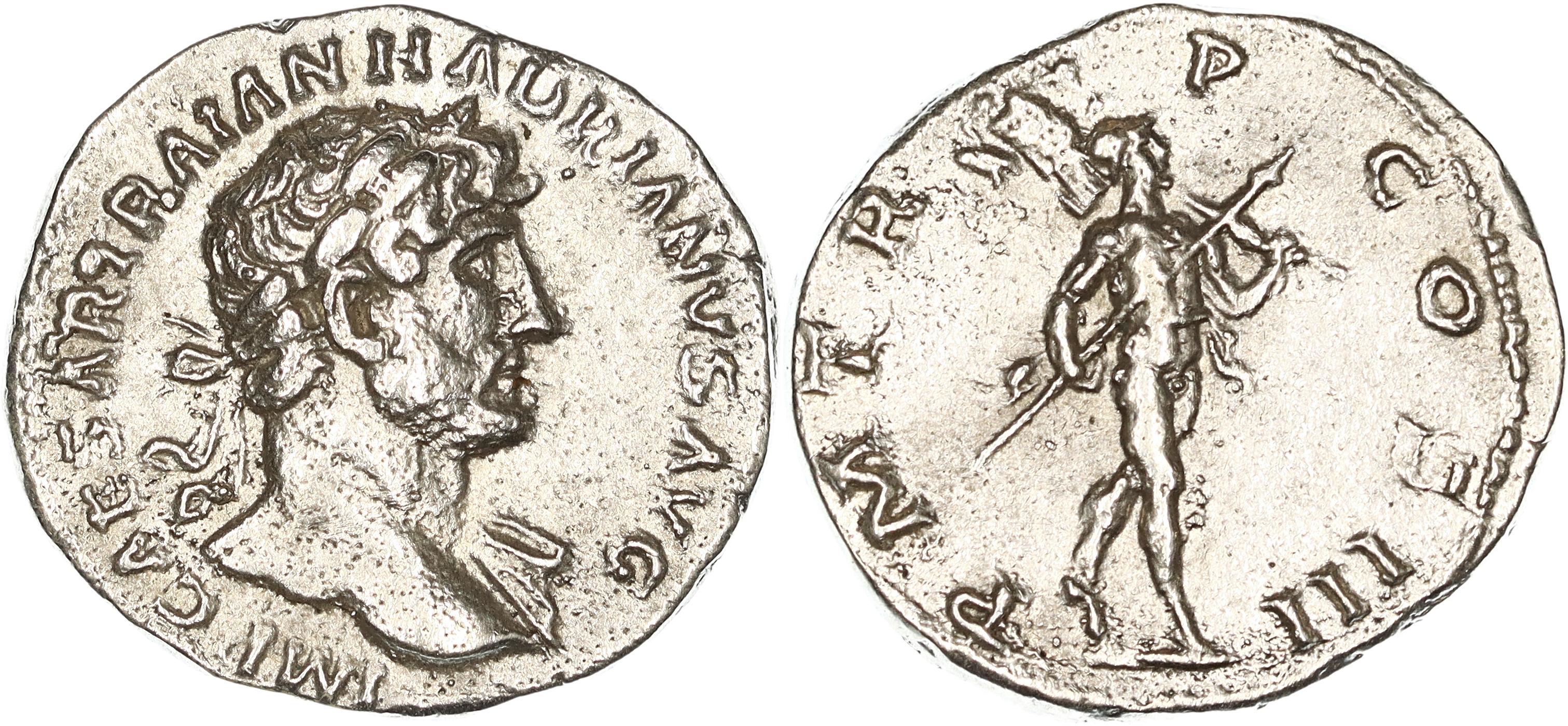 Roman Empire, Hadrian, Silver Denarius, 119 AD, nVF