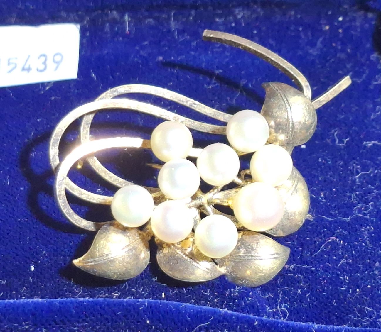 Gilded Pearl Brooch