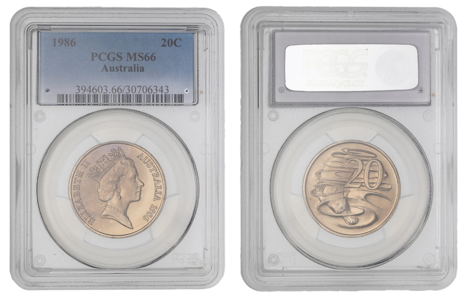 Elizabeth II, Twenty Cent, 1986, PCGS MS66