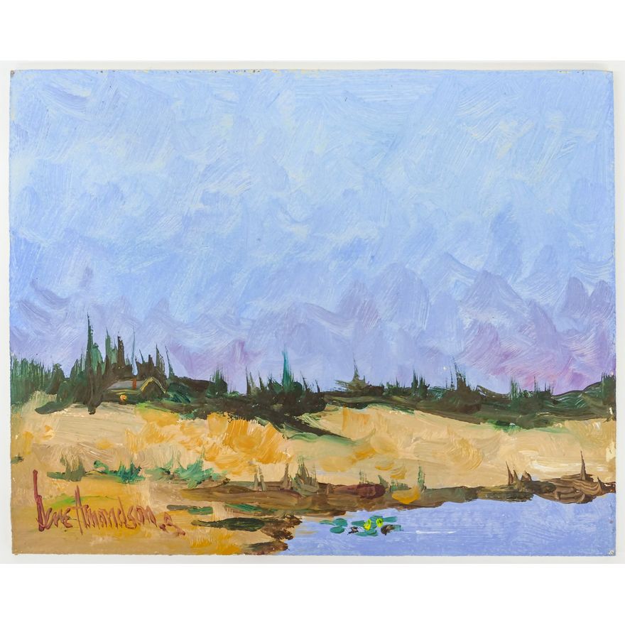 Gene Amondson ''Mountains in the Distance'' Oil on Masonite 8''x10''