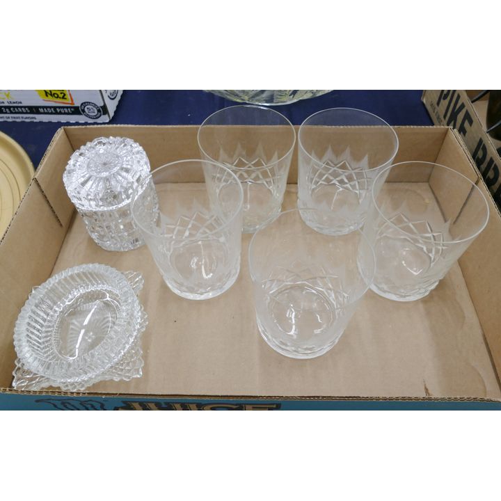 Box Cut Crystal Old Fashion Glasses Etc