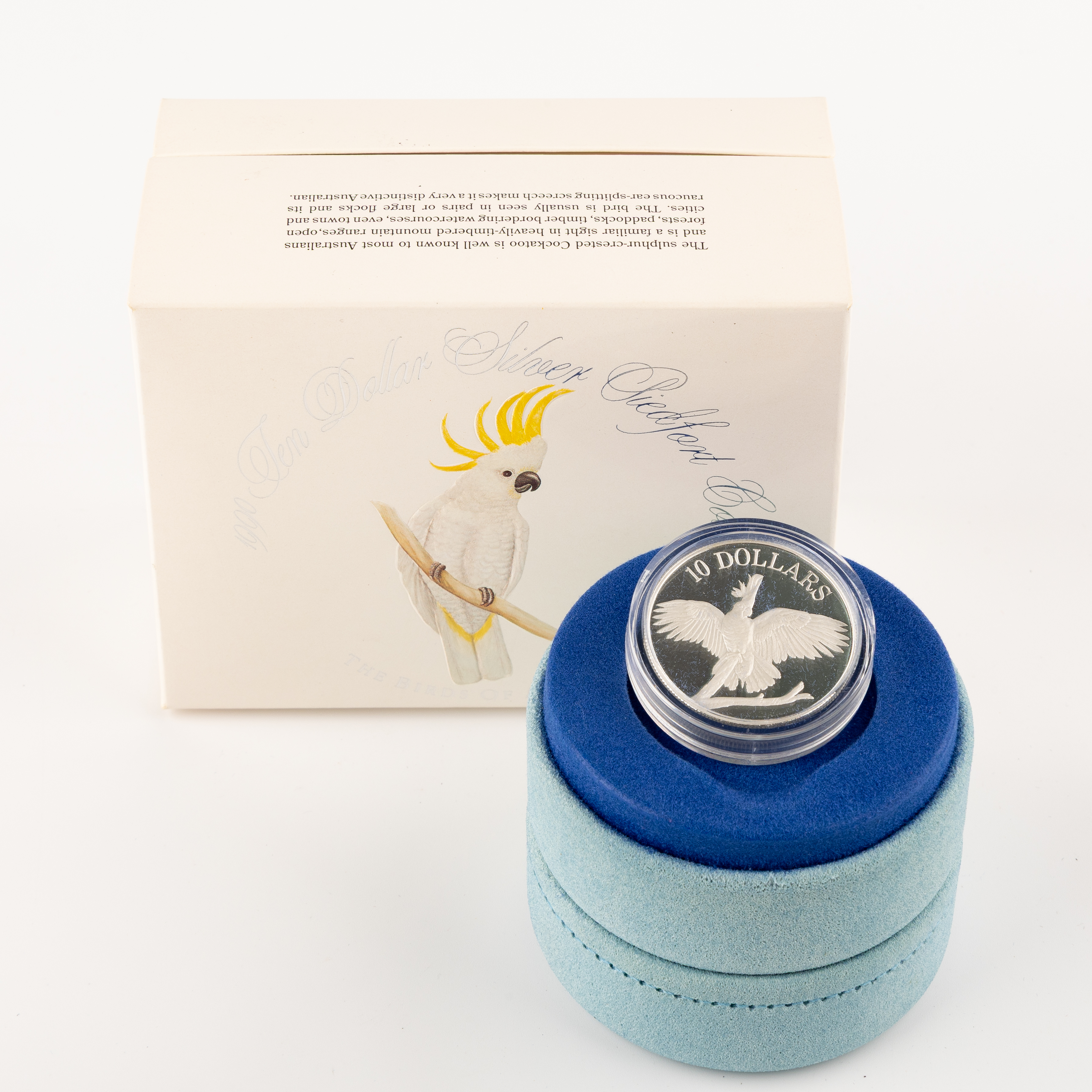 144 · Birds of Australia Piedfort Silver Proof Coin - Cockatoo, Ten Dollars, 1990, PCGS