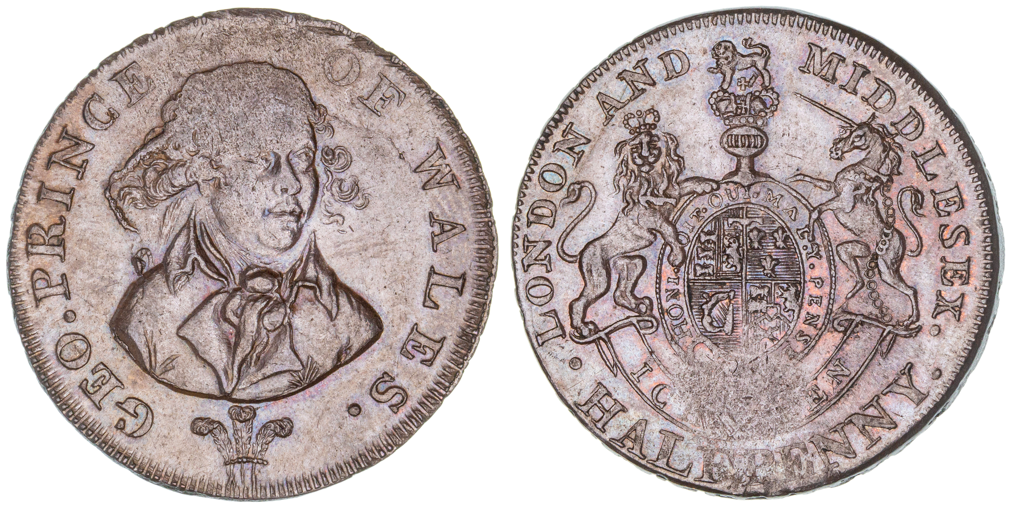 Great Britain, Halfpenny, 1790s, EF