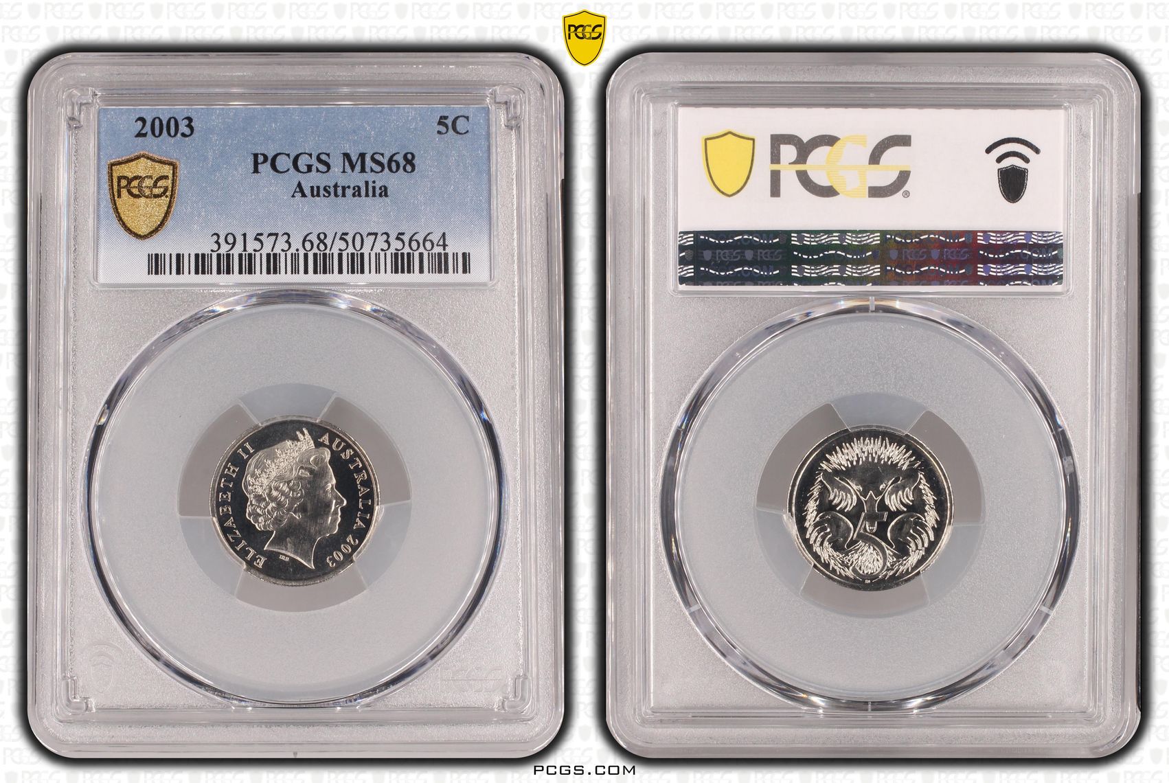 Five Cent, 2003, PCGS MS68