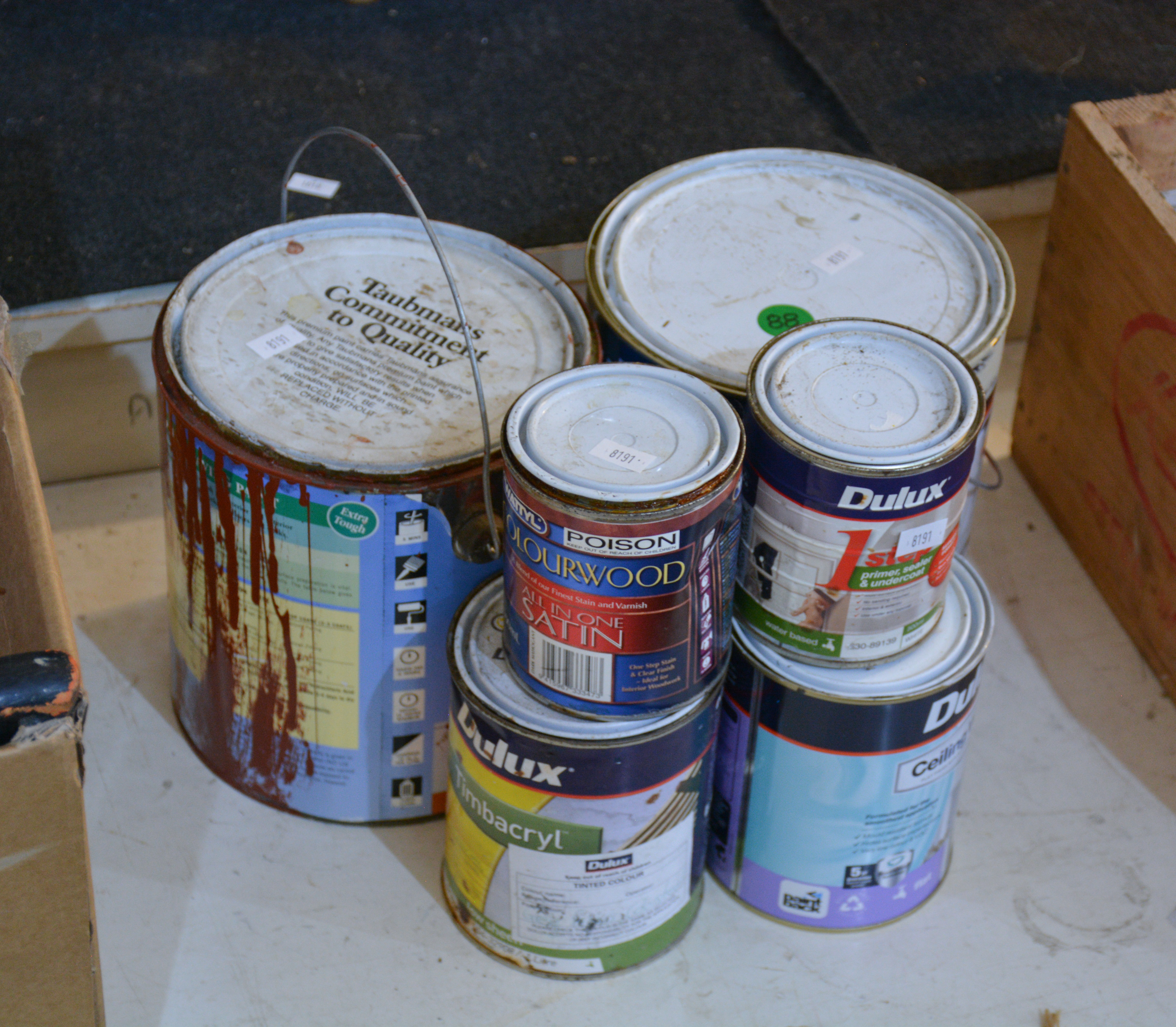 Tins of Paint x 6 — sold at auction in New Zealand for $10