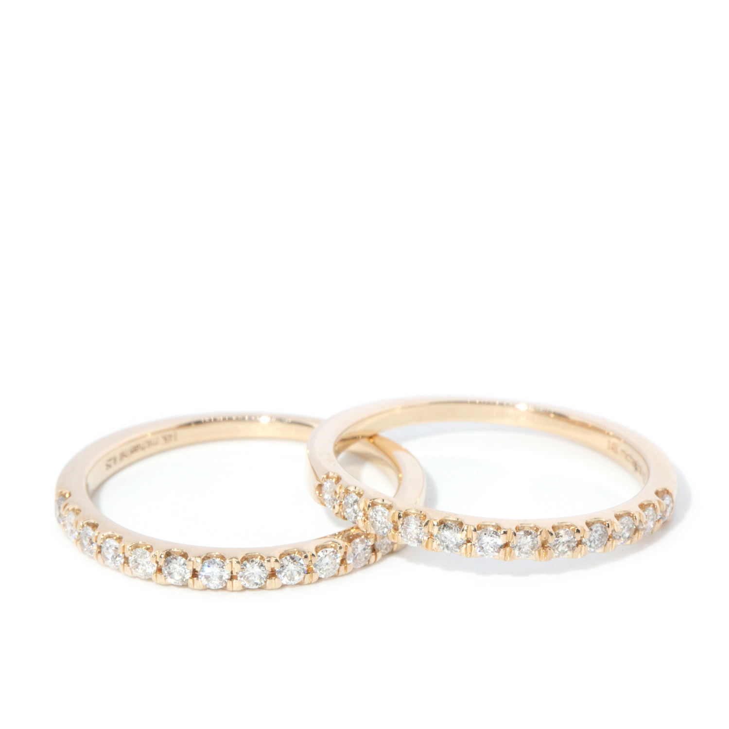 Two Diamond Bands in 14ct Gold