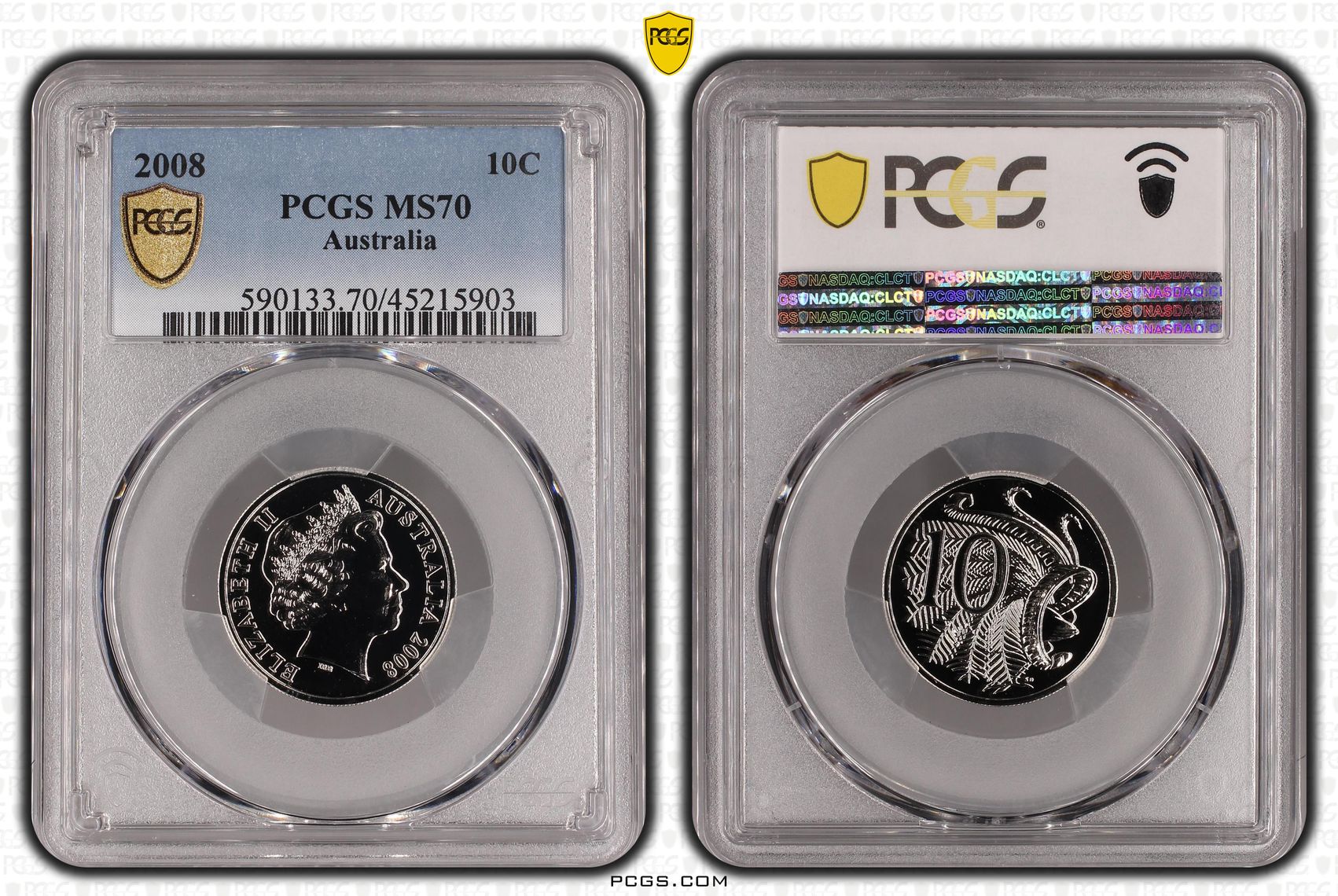 2008 Australian Ten Cent, 10c PCGS - MS70 POP 30/0 -903