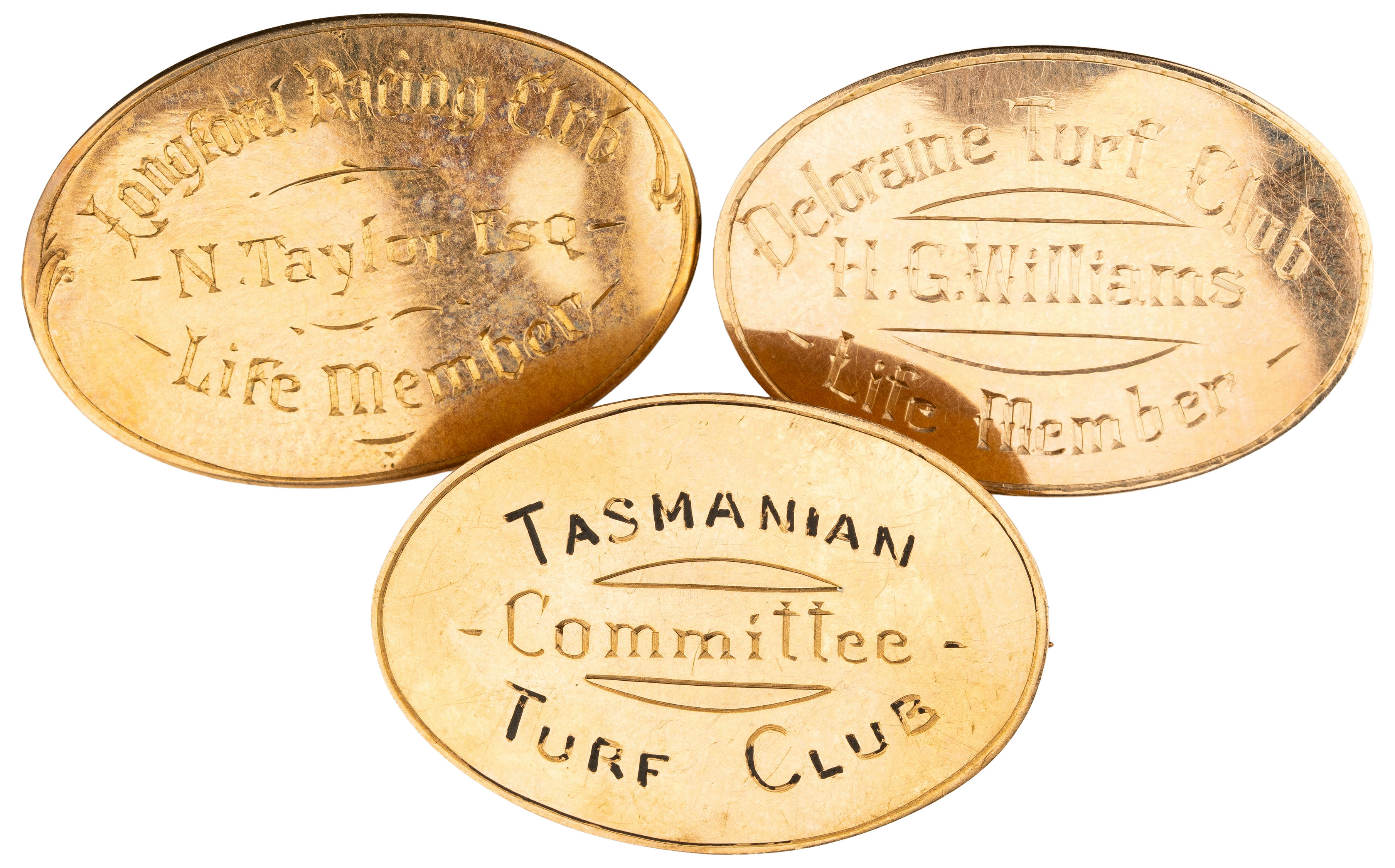 Turf Club Badges, C. 1900S, F - gVF