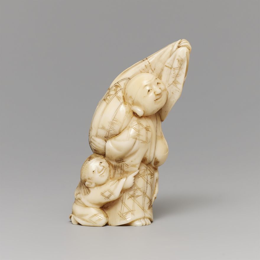 An animal tooth netsuke of Hotei. Late 19th century