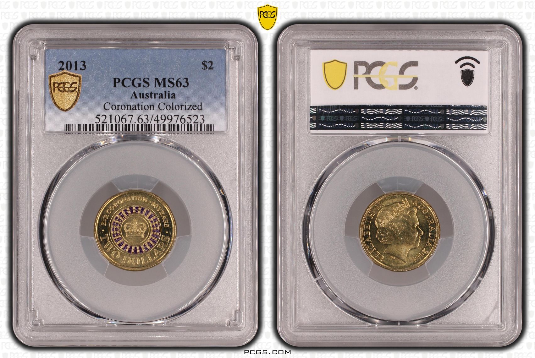 Coronation Colorized, Two Dollar, 2013, PCGS MS63