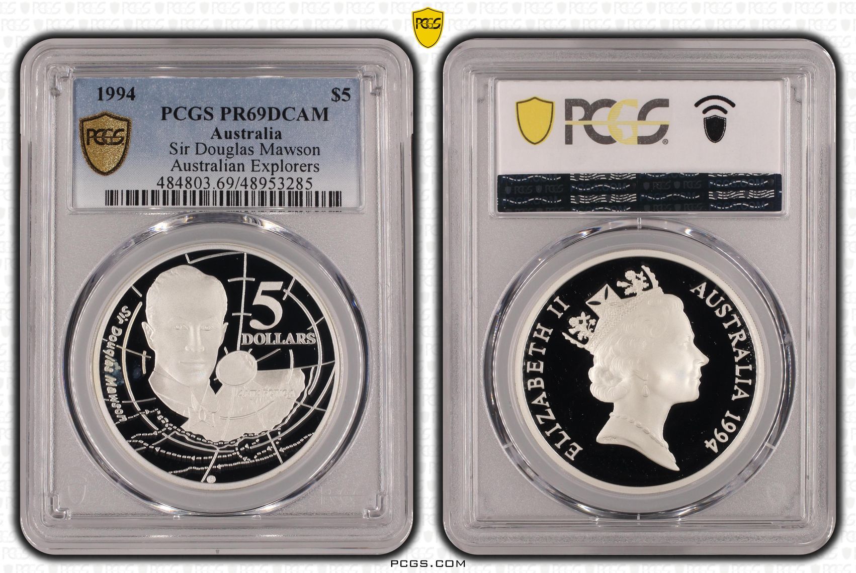 Sir Douglas Mawson Australian Explorers, Five Dollar, 1994, PCGS PR69DCAM