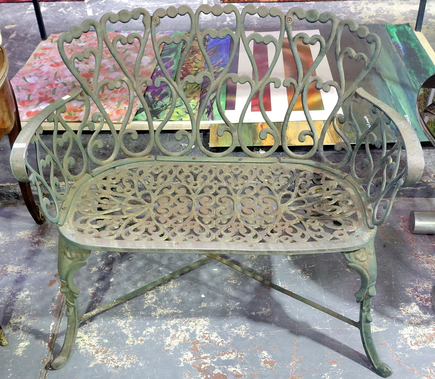 Vintage Cast Iron Garden Bench