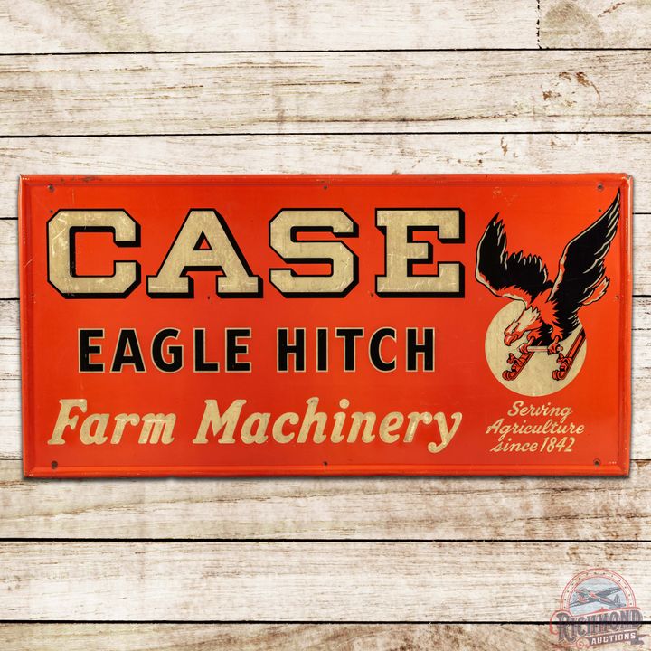 Case Eagle Hitch Farm Machinery Embossed SST Sign w/ Logo