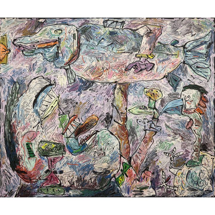 Alden Mason ''Big Salmon'' 1986 Acrylic