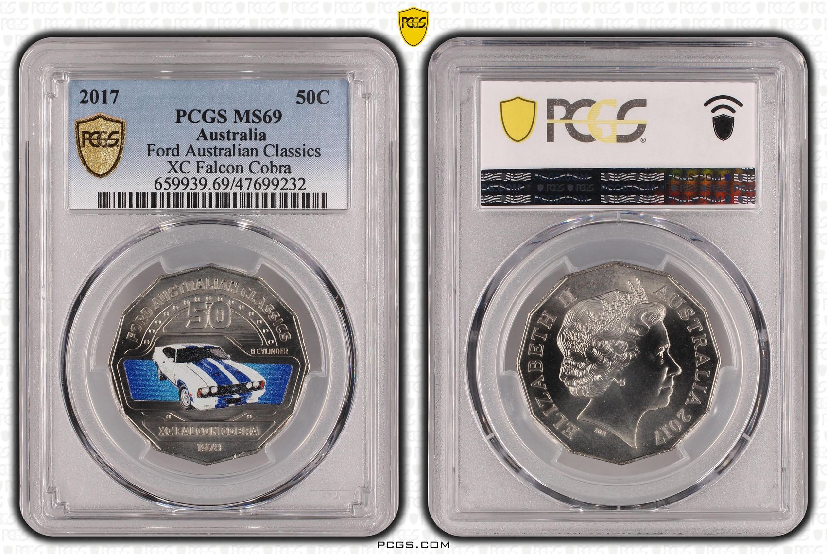 Ford Australian Classics - XC Falcon Cobra, Fifty Cent, 2017, PCGS MS 69