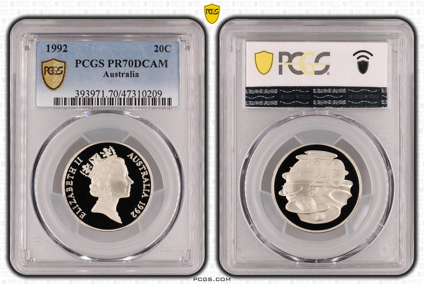 Elizabeth II, Twenty Cent, 1992, PCGS PR70DCAM