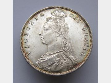 1887 VICTORIA JUBILEE HEAD SILVER HALF CROWN