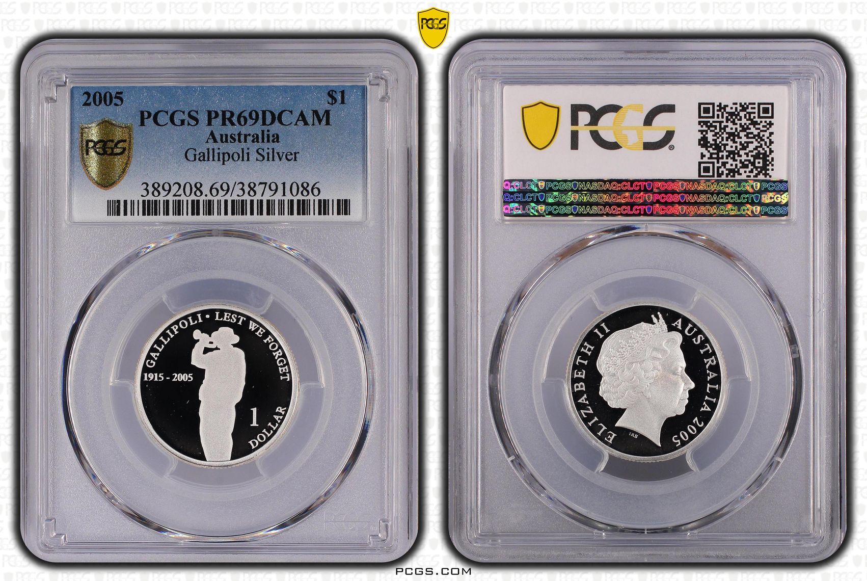 2005 Australia One Dollar, $1 Silver Gallipoli Silver PCGS - PR69DCAM -086
