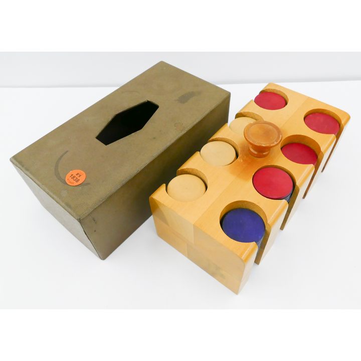 Set Vintage Wood Poker Chips