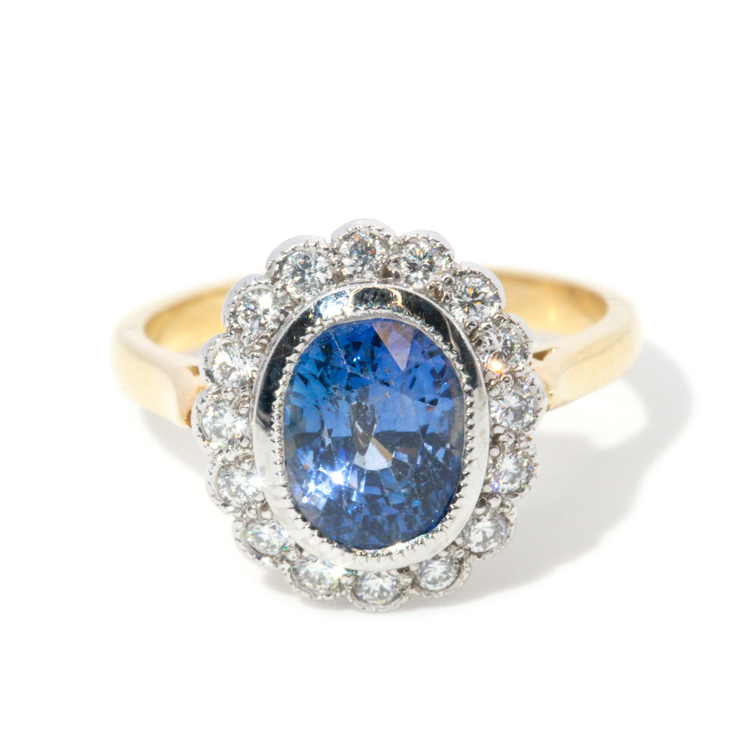 Sapphire & Diamond Cluster Ring