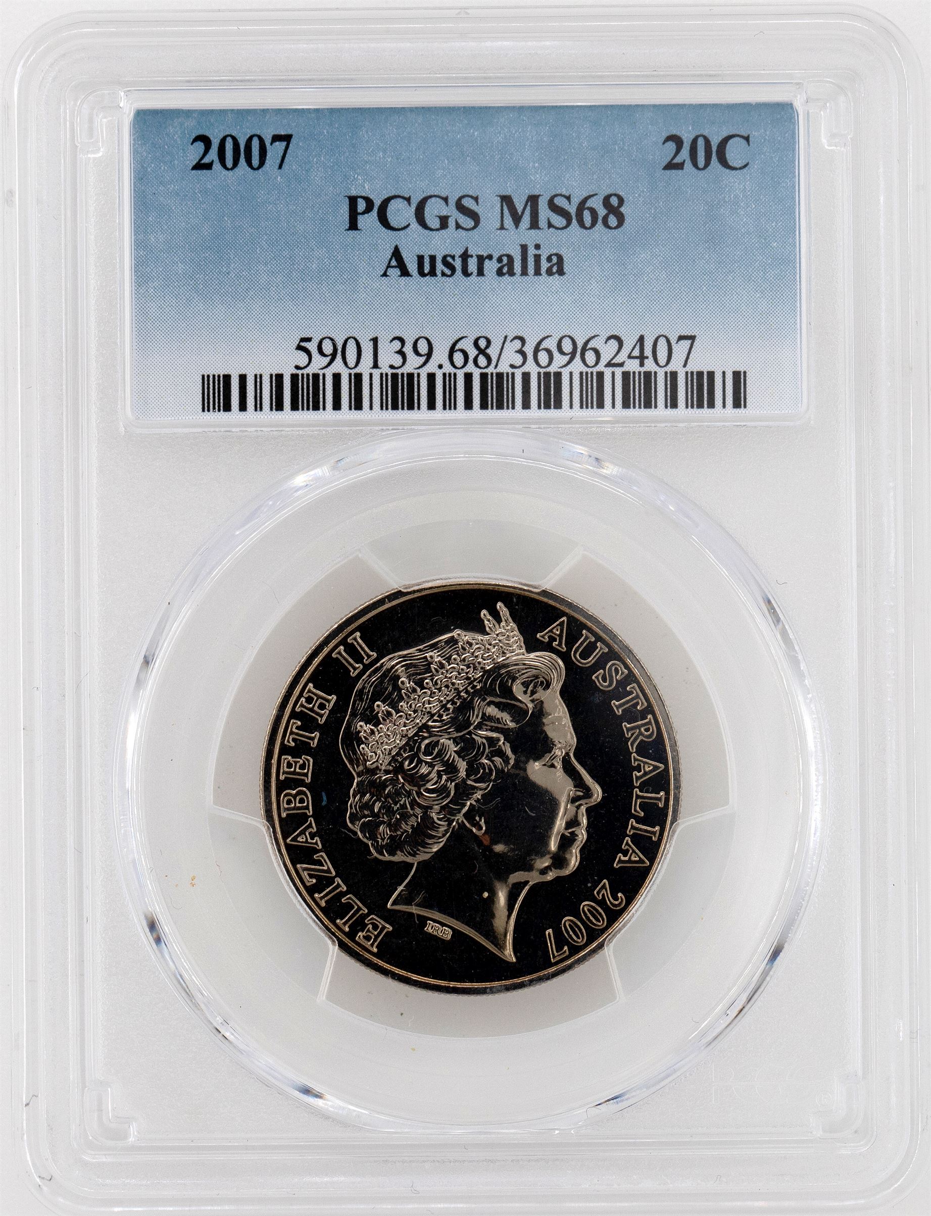 2007 Australia Twenty Cent, 20c PCGS - MS68 -407