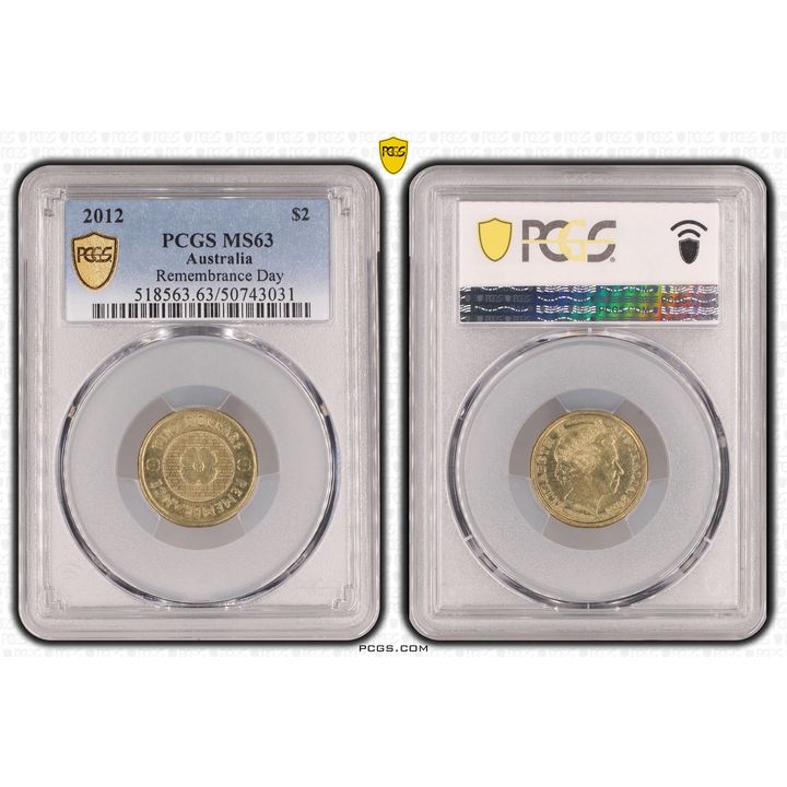 Remembrance Day, Two Dollar, 2012, PCGS MS63