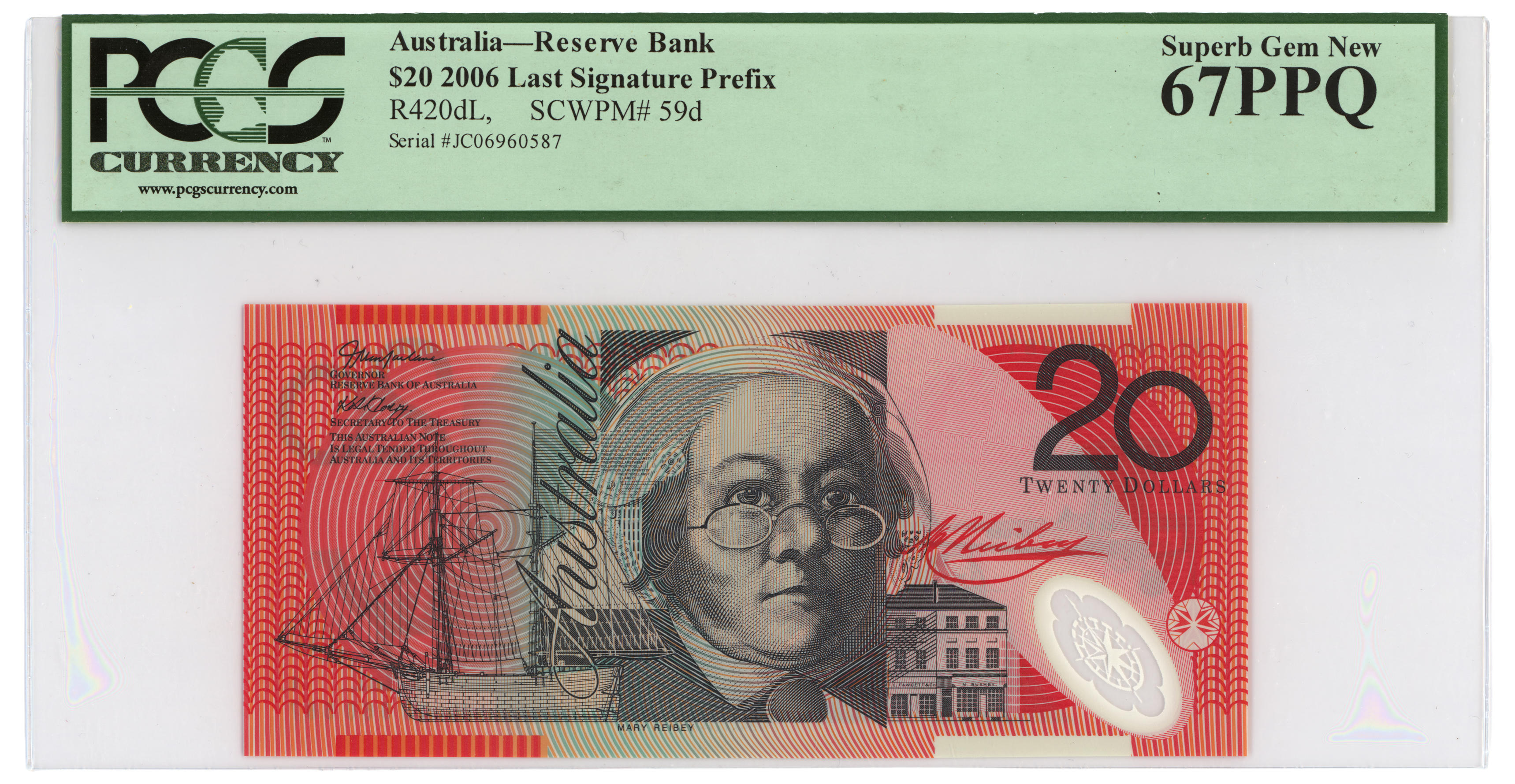 Macfarlane/Henry, Last Prefix, Twenty Dollars, 2006, PCGS Superb Gem UNC 67 PPQ