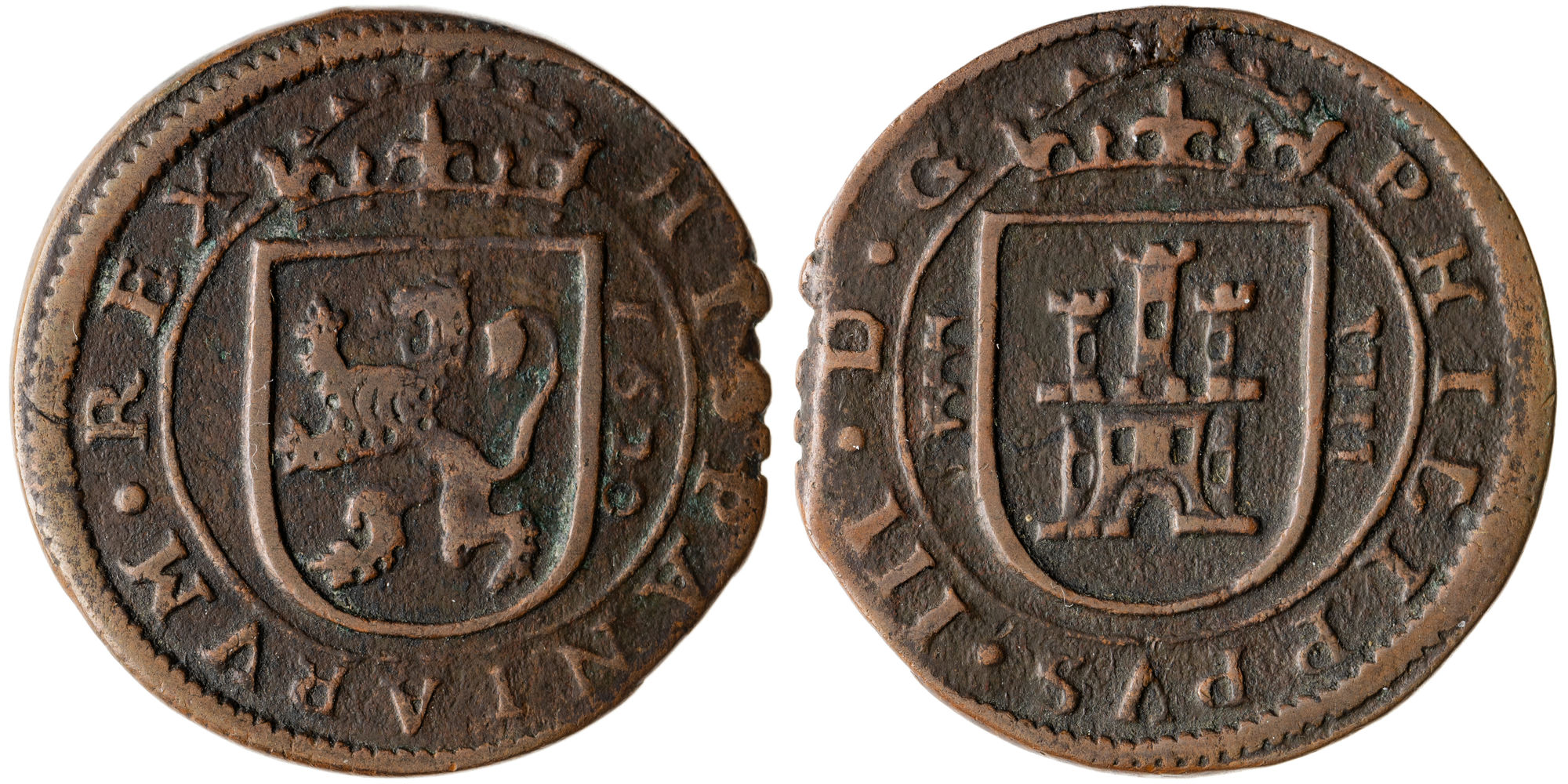 Spain, Philip III, Eight Maravedis, 1620, gF