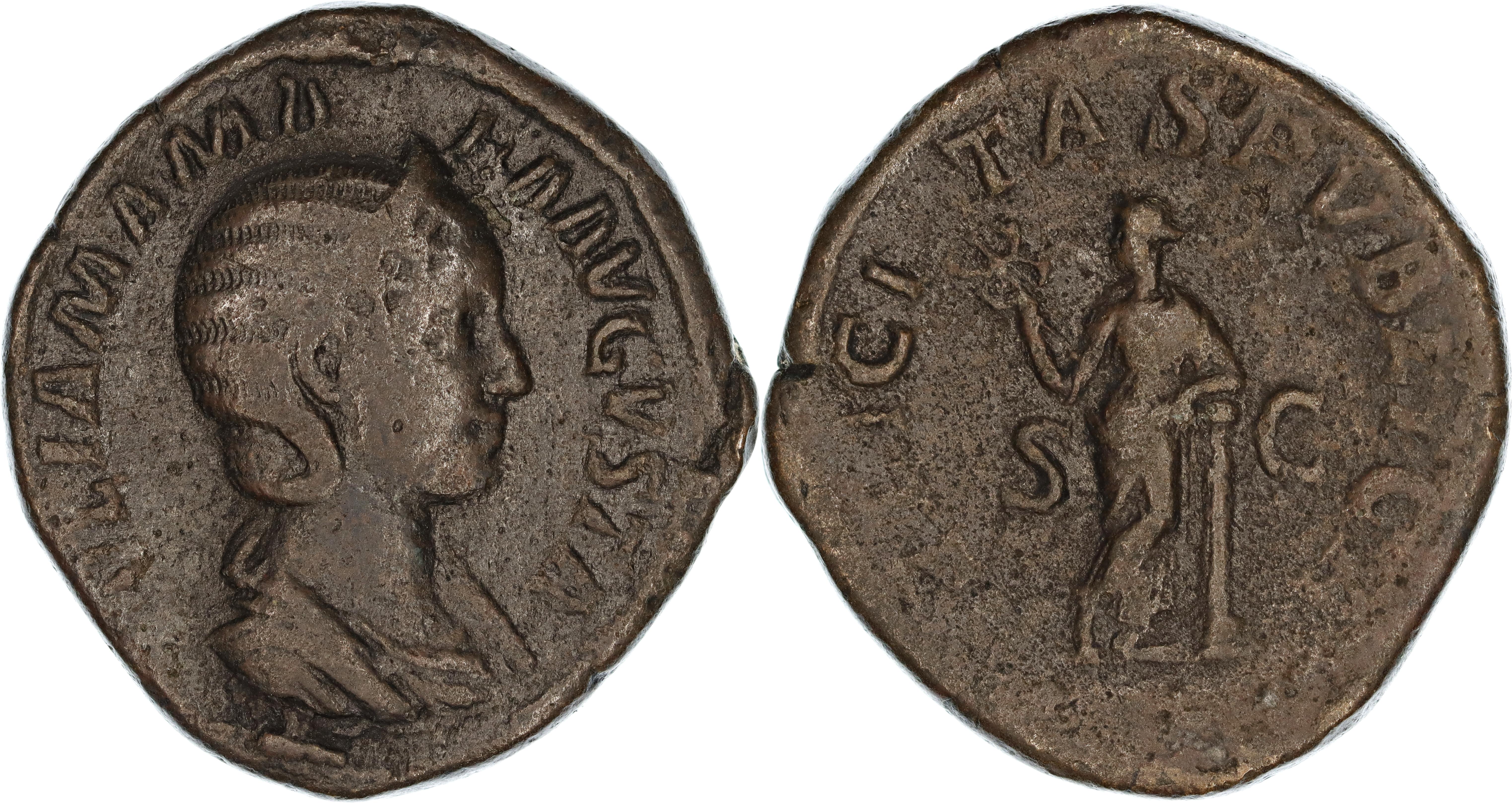 Roman Empire, Julia Mamaea, Æ Sestertius, 228 AD, nVF