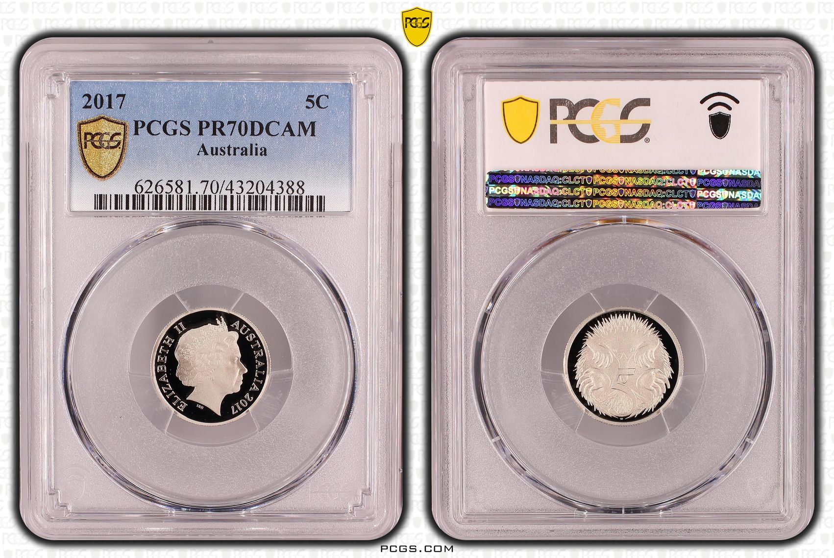 Elizabeth II, Five Cent, 2017, PCGS PR70DCAM