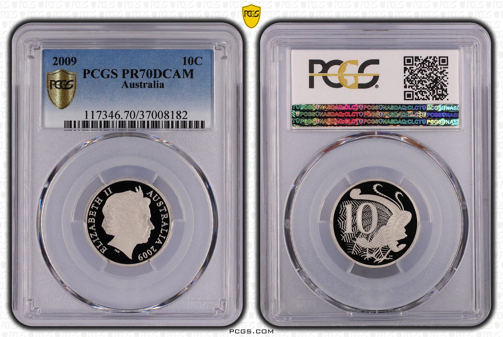 Top pop, Ten Cent, 2009, PCGS PR70DCAM