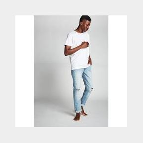 MEN S COTTON ON TAPERED LEG JEAN - VINTAGE BLUE RIPS - BLUE - 36'' - 51459/2956