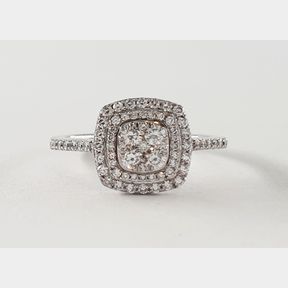 18CTWHITE GOLD SQUARE CLUSTER WITH 1.00CT DIAMONDS - 51929/3431
