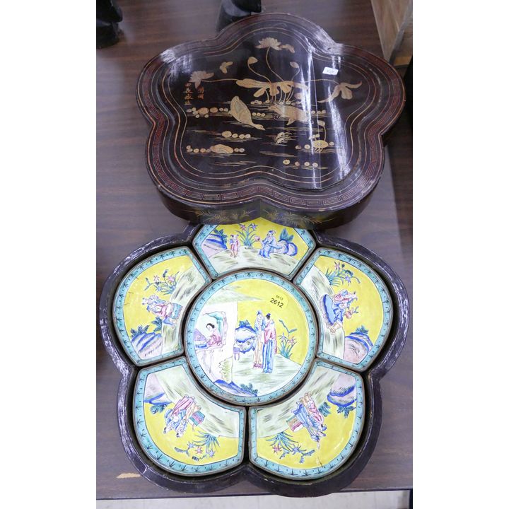 Antique Chinese Peking Enamel Sweet Meat Box- 12''