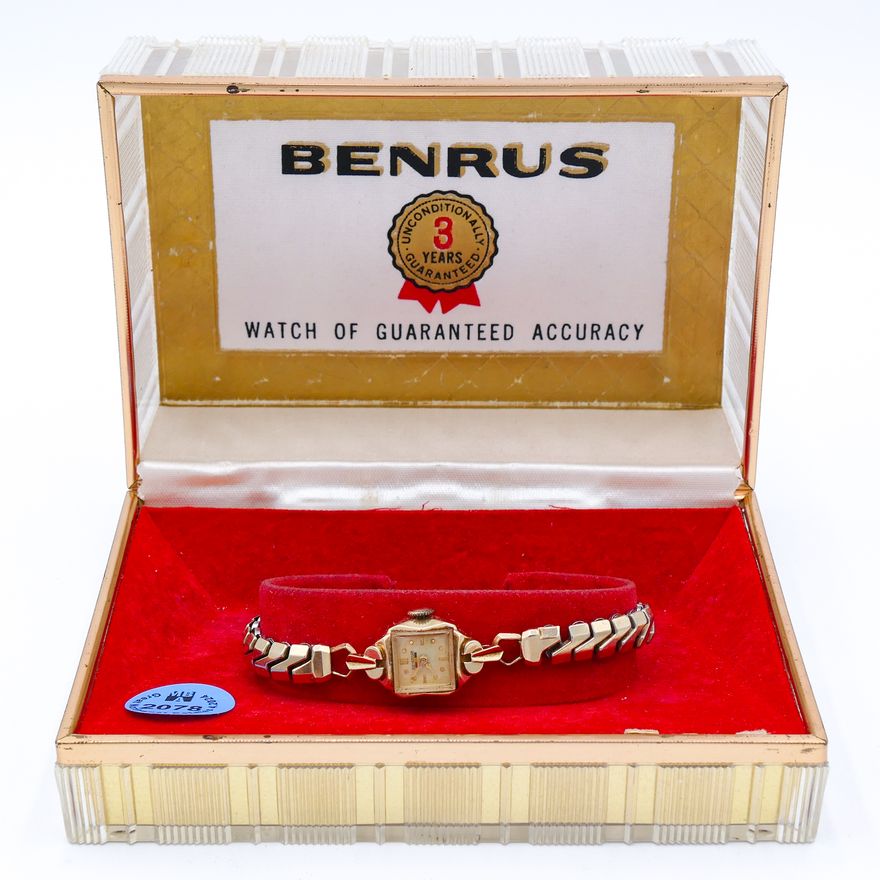 Vintage Ladies 14k Benrus Wristwatch in Original Box