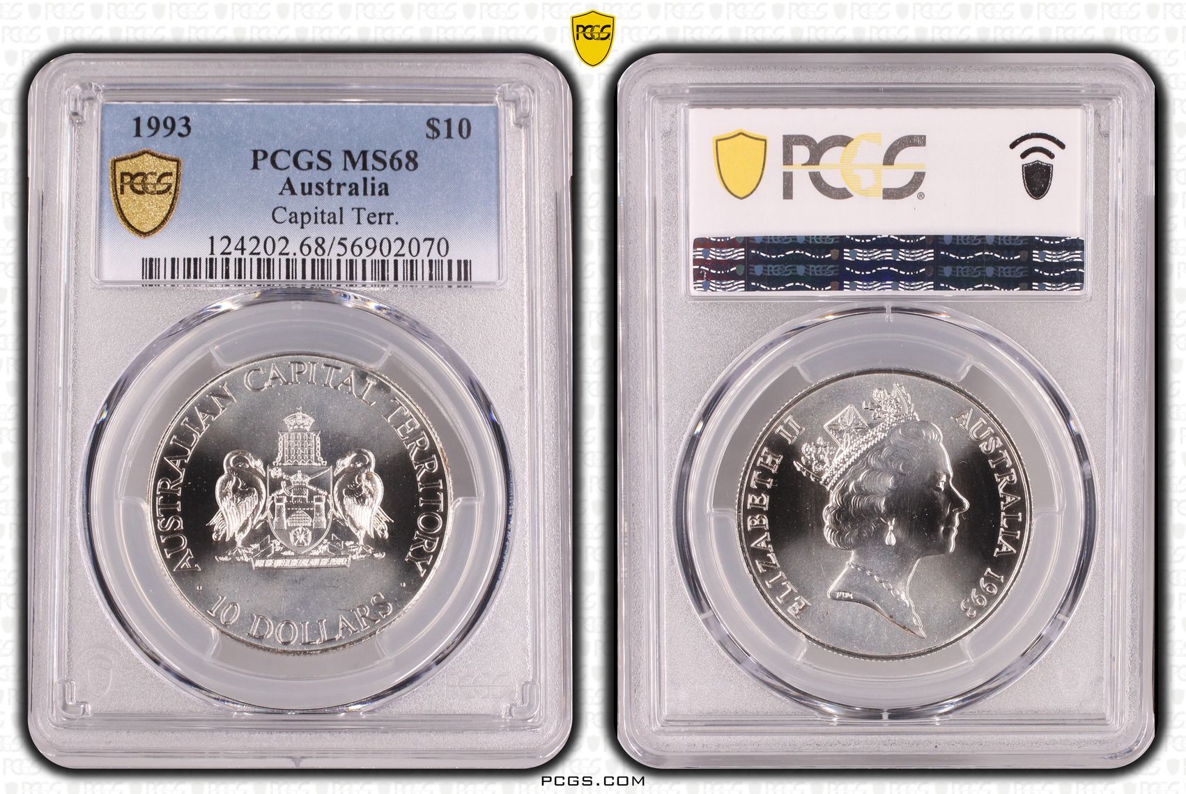 Capital Territory POP 2/0, Ten Dollar, 1993, PCGS MS68