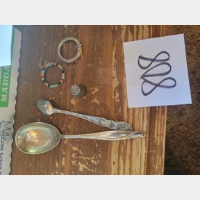 NOTE UPDATE -Sterling Silver items, BIG spoon, thimble, jewelry