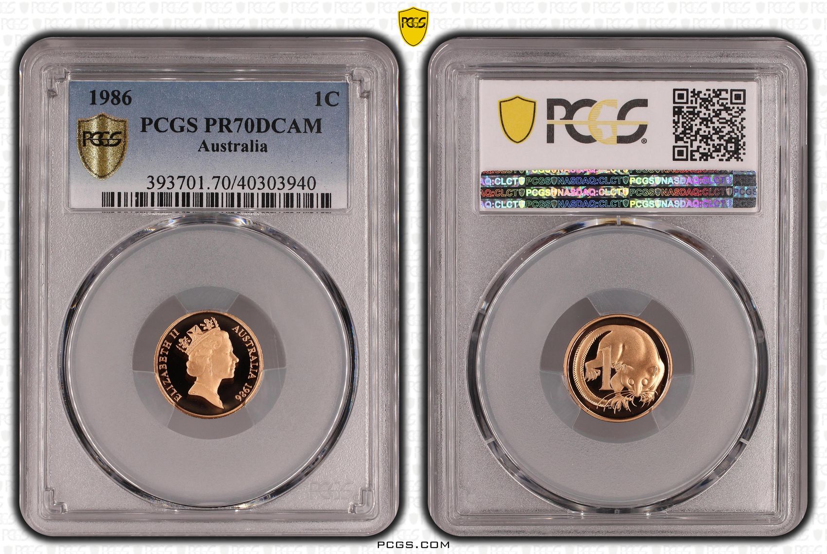 One Cent, 1986, Pcgs Pr70dcam