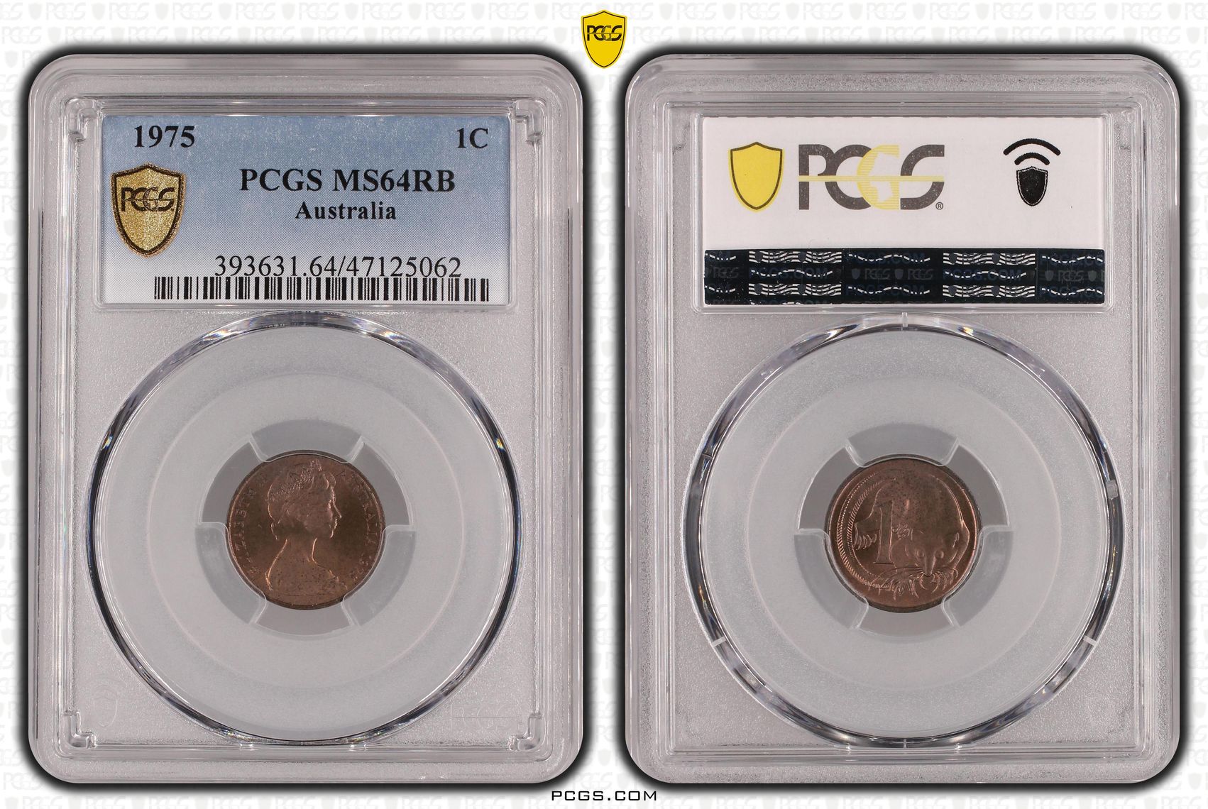 Elizabeth II, Pop 1/0, One Cent, 1975, PCGS MS64RB