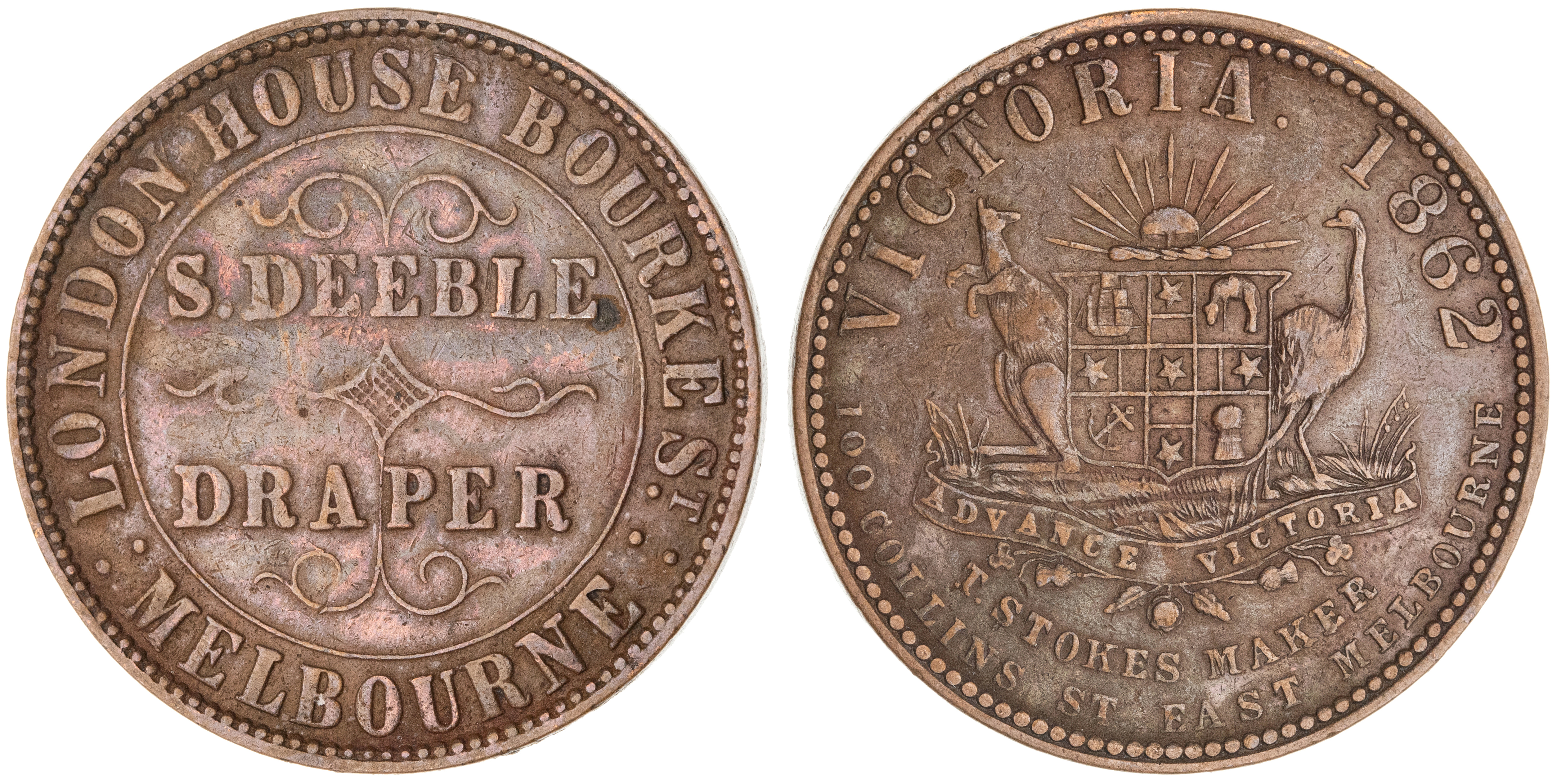 Melbourne, Victoria, S. Deeble, Penny, 1862, gVF