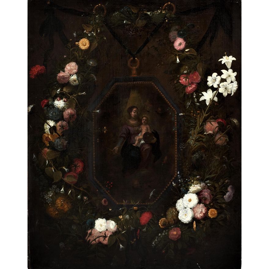 krąg Jana Brueghla Starszego | Madonna wśród kwiatów