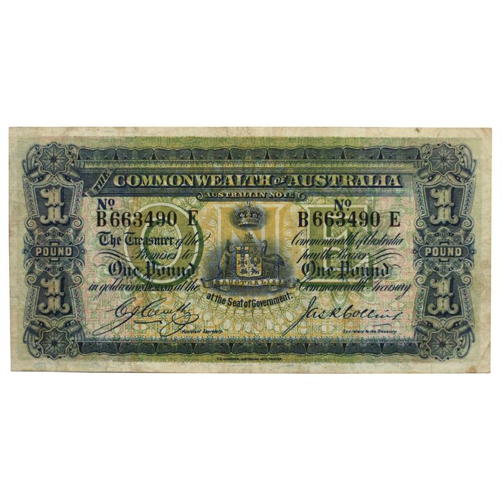 Cerutty/Collins, One Pound, 1918, VF